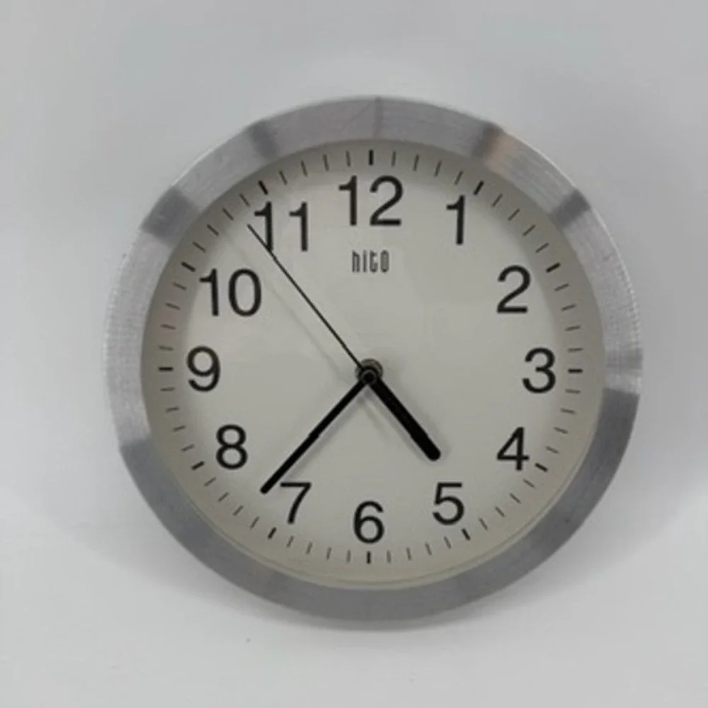 Hito 10 Inch Silent Wall Clock Brushed Silver Non Ticking Modern Minimalist